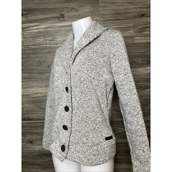 Merrel Women’s Grey Cream Medium Button Up Jacket shacket Size M - Picture 3 of 12